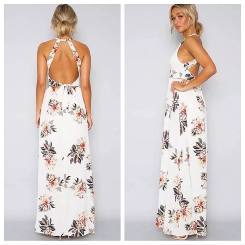 NWT White floral maxi